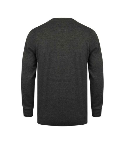 Henbury Mens Cotton Acrylic Crew Neck Sweatshirt (Grey Marl)