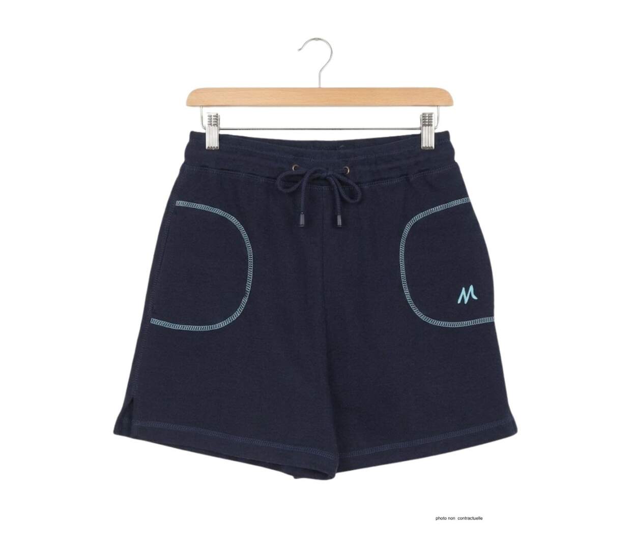 Short de sport en molleton femme bleu marine MAYFLOWER SE9039M : le confort absolu pour bouger librement-2