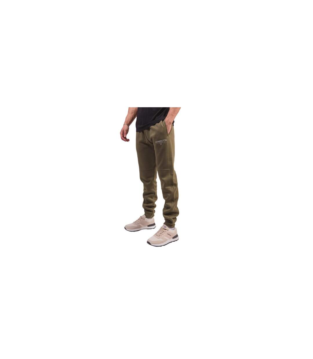 Pantalon De Jogging Motif/style Logo Homme Vert Kaki Lambretta-1