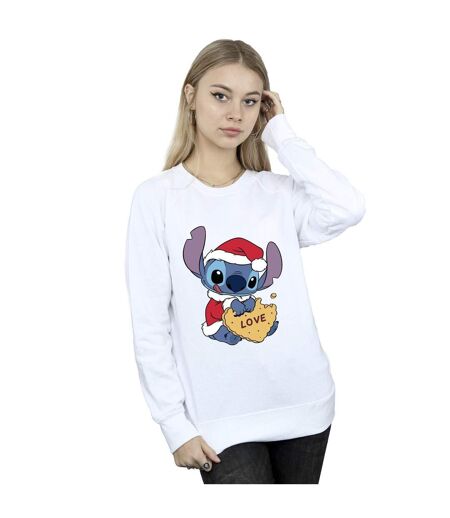 Disney - Sweat LILO AND STITCH CHRISTMAS LOVE BISCUIT - Femme (Blanc) - UTBI22625