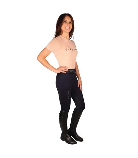 Womens/ladies elevate allure horse riding tights navy/gunmetal grey Hy