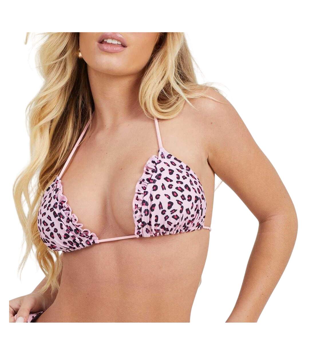 Haut De Maillot De Bain Motif/style Imprimé Léopard Femme Rose Noir Brave Soul-2