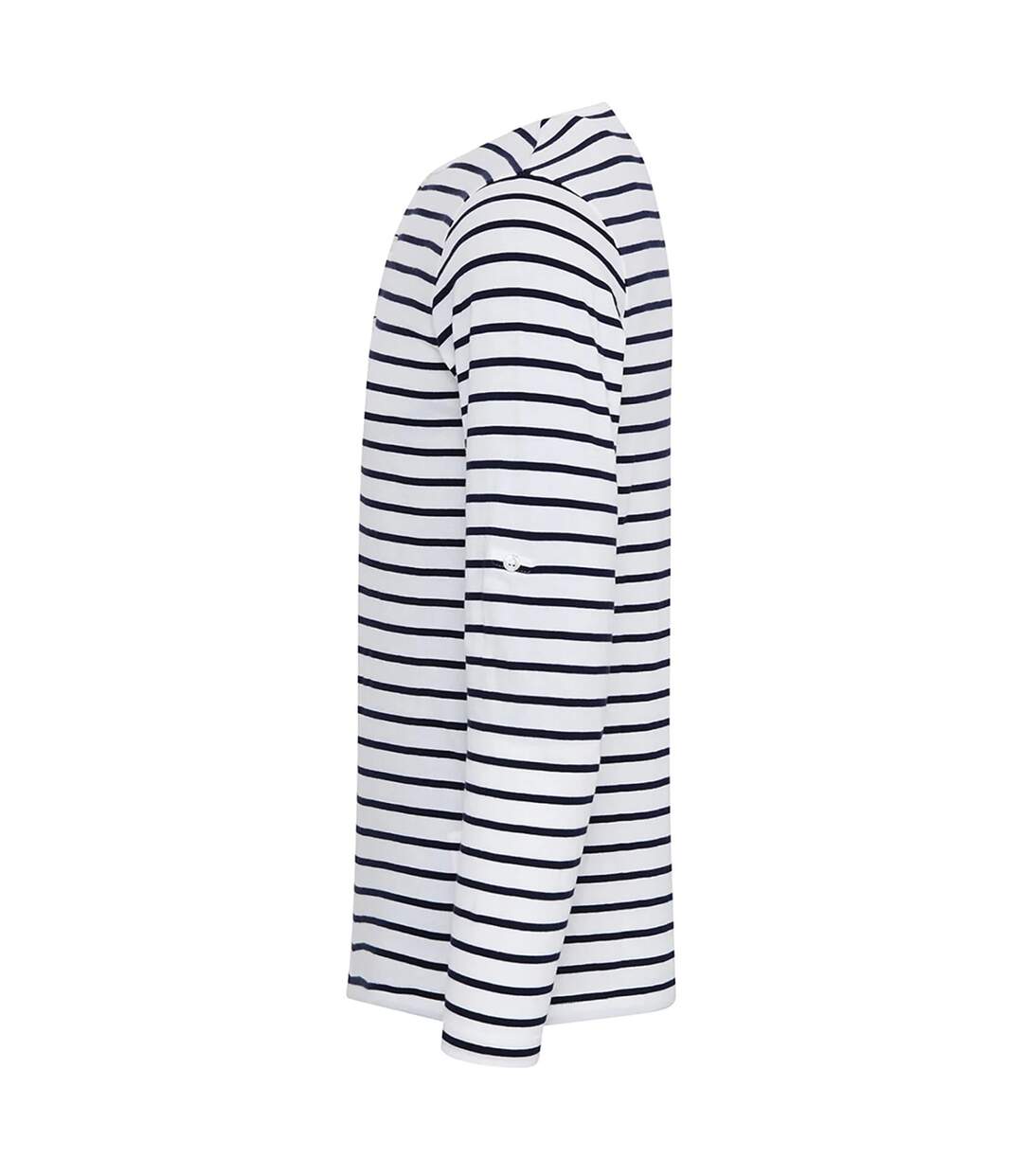 T-shirt Long John Homme Blanc Bleu Marine Premier-3