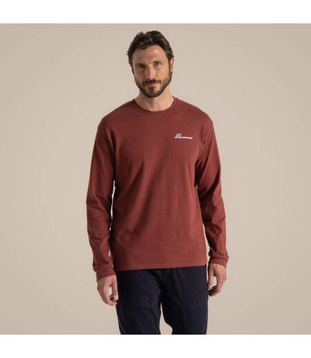 T-shirt Manches Longues Motif/style Logo Dillisk Homme Rouge Sombre Imprimé Craghoppers