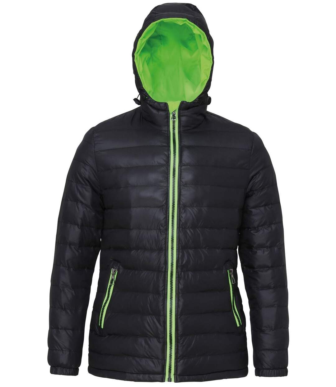 Doudoune matelassée manches longues pour femme - TS16F - noir et lime-2