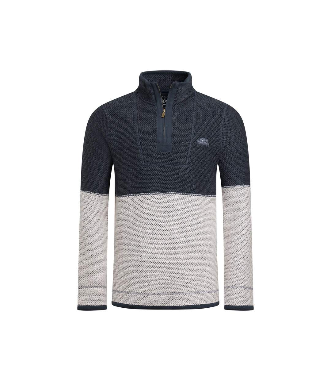 Mens kielder limited edition macaroni quarter zip pullover dark navy Weird Fish-1