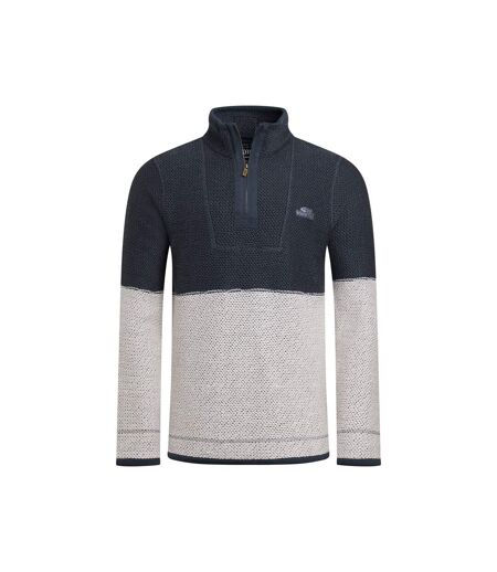Mens kielder limited edition macaroni quarter zip pullover dark navy Weird Fish