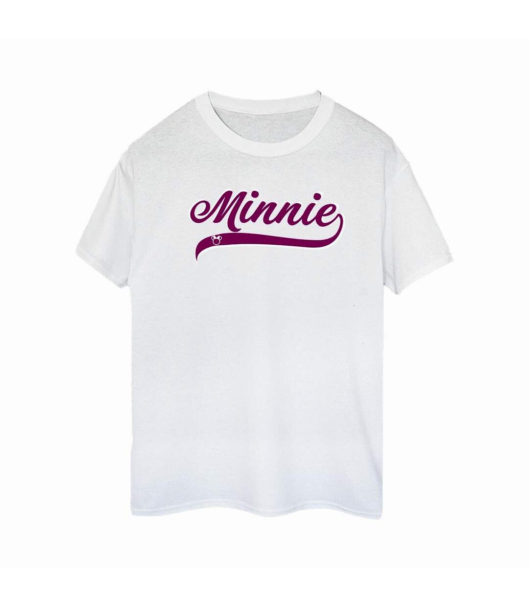 Disney T-shirt boyfriend en coton avec logo Minnie Mouse Femme/Ladies (Blanc) - UTBI38284-1