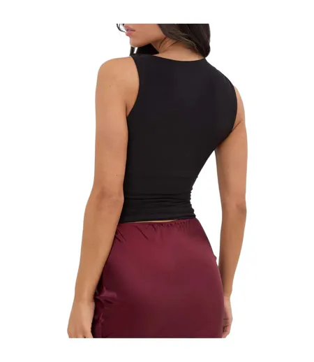 Womens/ladies Fitted Sleeveless Vest Top Black I Saw It First