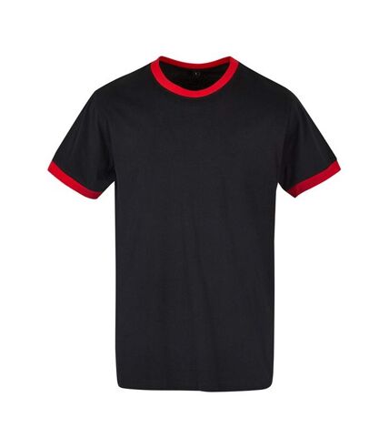 Build Your Brand Mens T-Shirt (Black/City Red) - UTRW8967