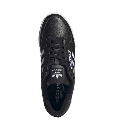 Mens Continental 80 Stripes Leather Trainers Core Black Adidas