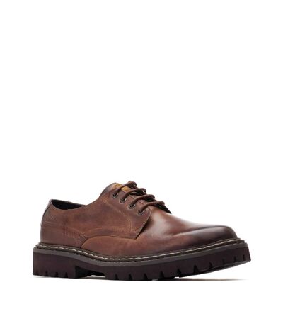 Base London Mens Wick Leather Derby Shoes (Burnt Brown) - UTFS9400
