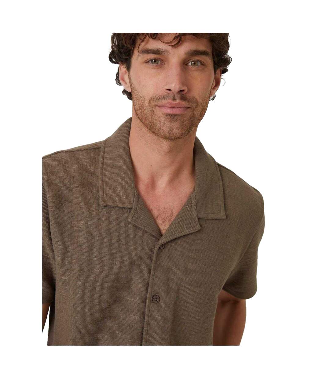 Chemise Manches Courtes Antti Homme Kaki Threadbare-4