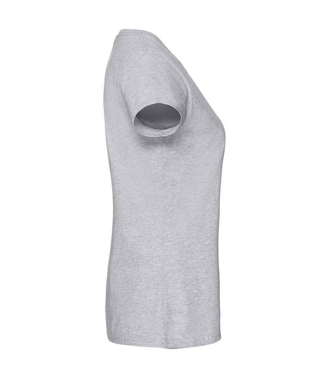 Womens/ladies Iconic Ringspun Cotton T-shirt Heather Grey Fruit Of The Loom-3