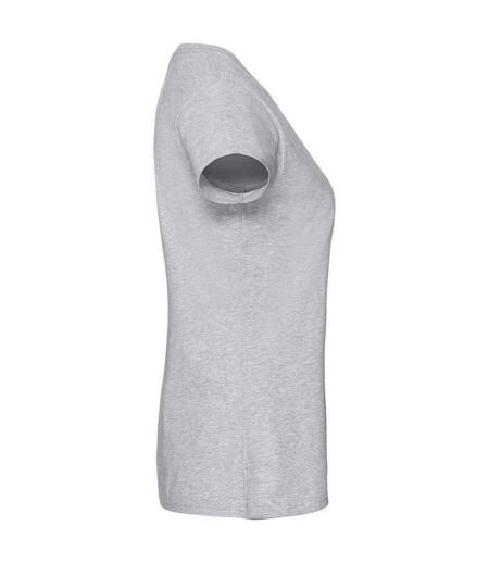 Womens/ladies Iconic Ringspun Cotton T-shirt Heather Grey Fruit Of The Loom