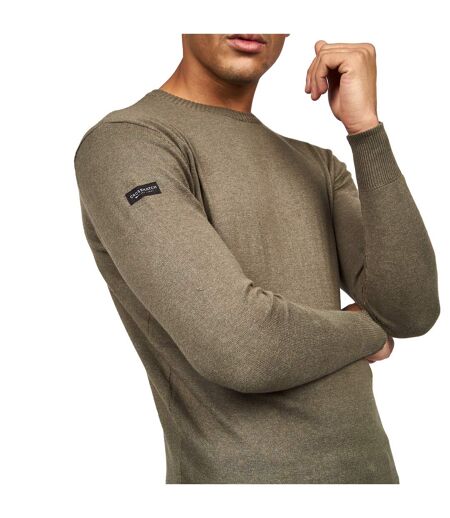 Mens lempton knitted marl jumper beetle Crosshatch