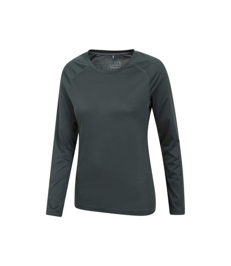 Womens/ladies Quick Dry Long-sleeved Top Khaki Green Mountain Warehouse