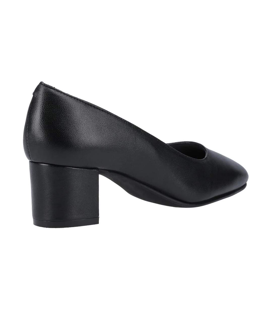 Womens/ladies Anna Leather Wide Court Shoes Black Hush Puppies-2