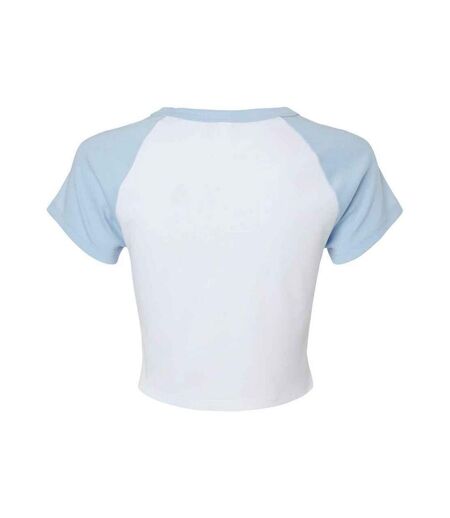 T-shirt court femme blanc / bleu clair Bella + Canvas