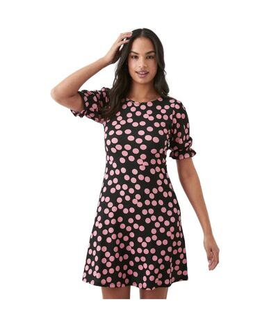 Dorothy Perkins Womens/Ladies Spotted Short-Sleeved Mini Dress (Black) - UTDP1754