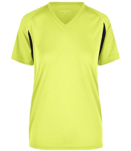 t-shirt running respirant JN316 - jaune fluo - FEMME