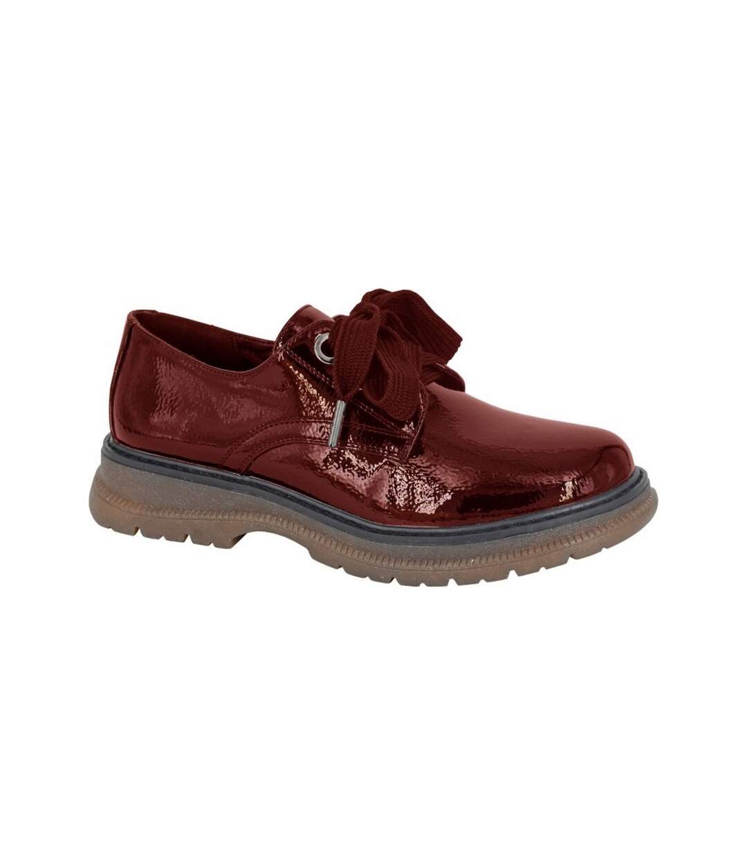 Womens/ladies febe patent pu shoes burgundy Cipriata