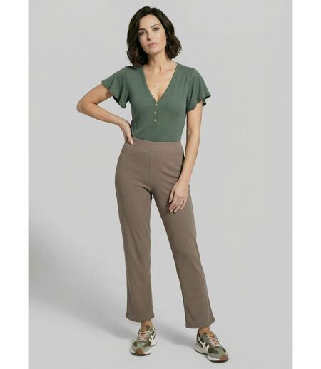 Pantalon large jersey cotelé, Essentiel