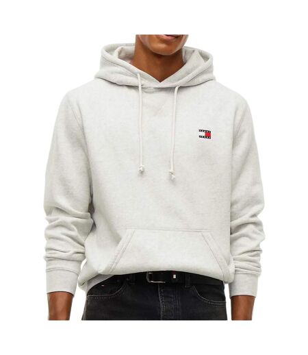 Sweat gris clair homme tommy hilfiger badge dm0dm