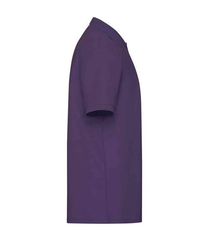 Mens pique polo shirt purple Fruit of the Loom