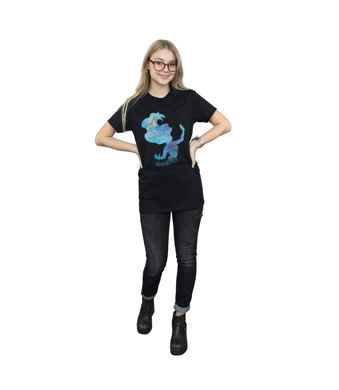 Disney Princess - T-shirt ARIEL FILLED SILHOUETTE - Femme (Noir) - UTBI42579-4