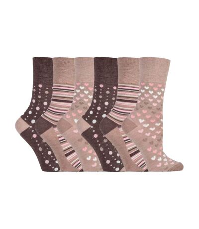 6 Pack Ladies Non Elastic Loose Top Bamboo Socks