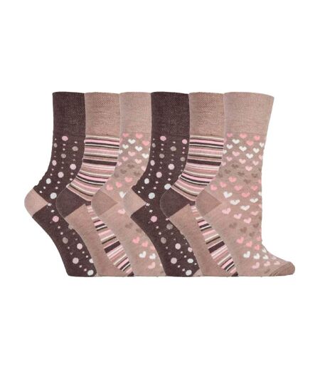 6 Pack Ladies Non Elastic Loose Top Bamboo Socks