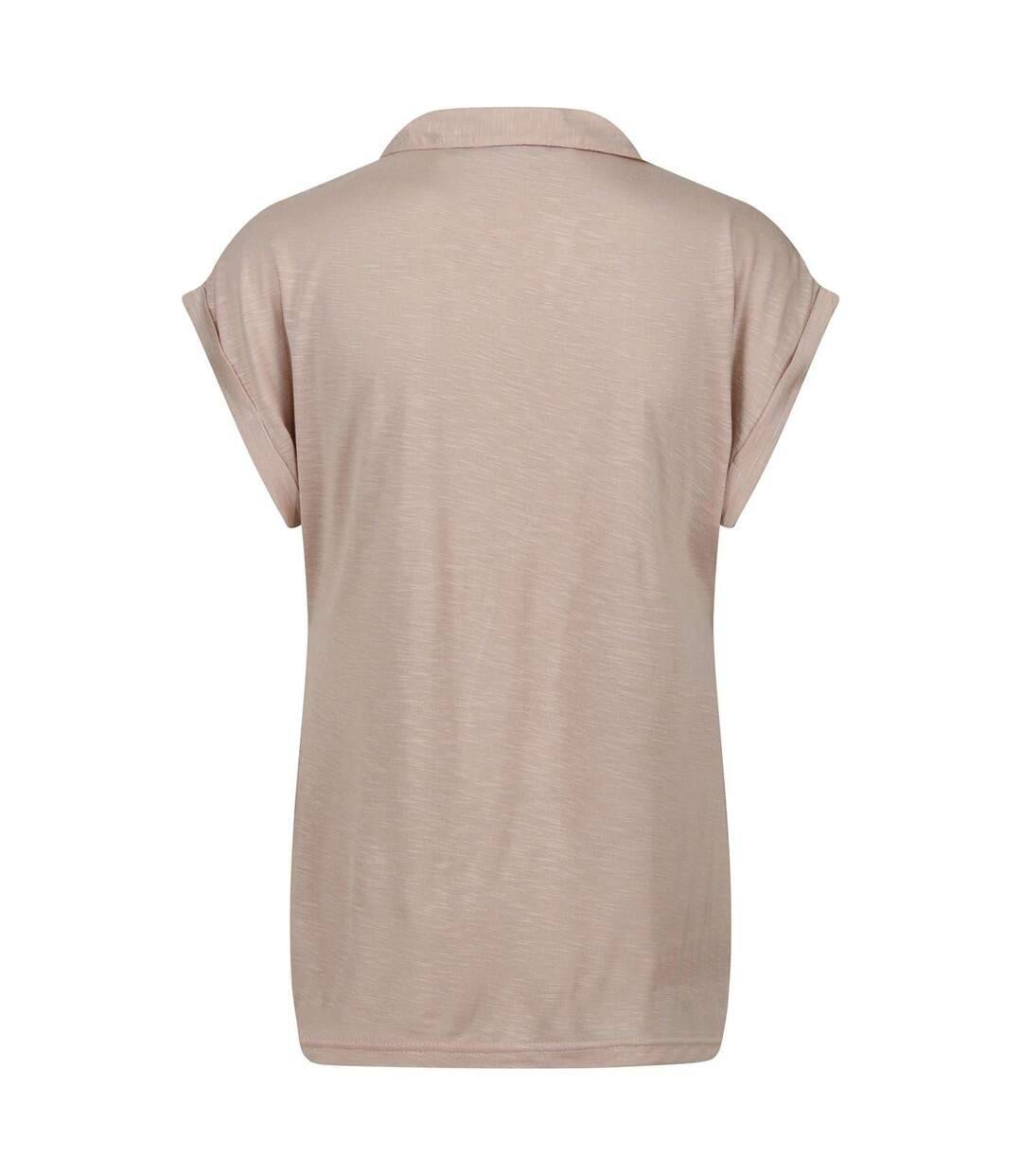 Polo Manches Courtes À Col V Motif/style Uni Femme Beige Regatta-2