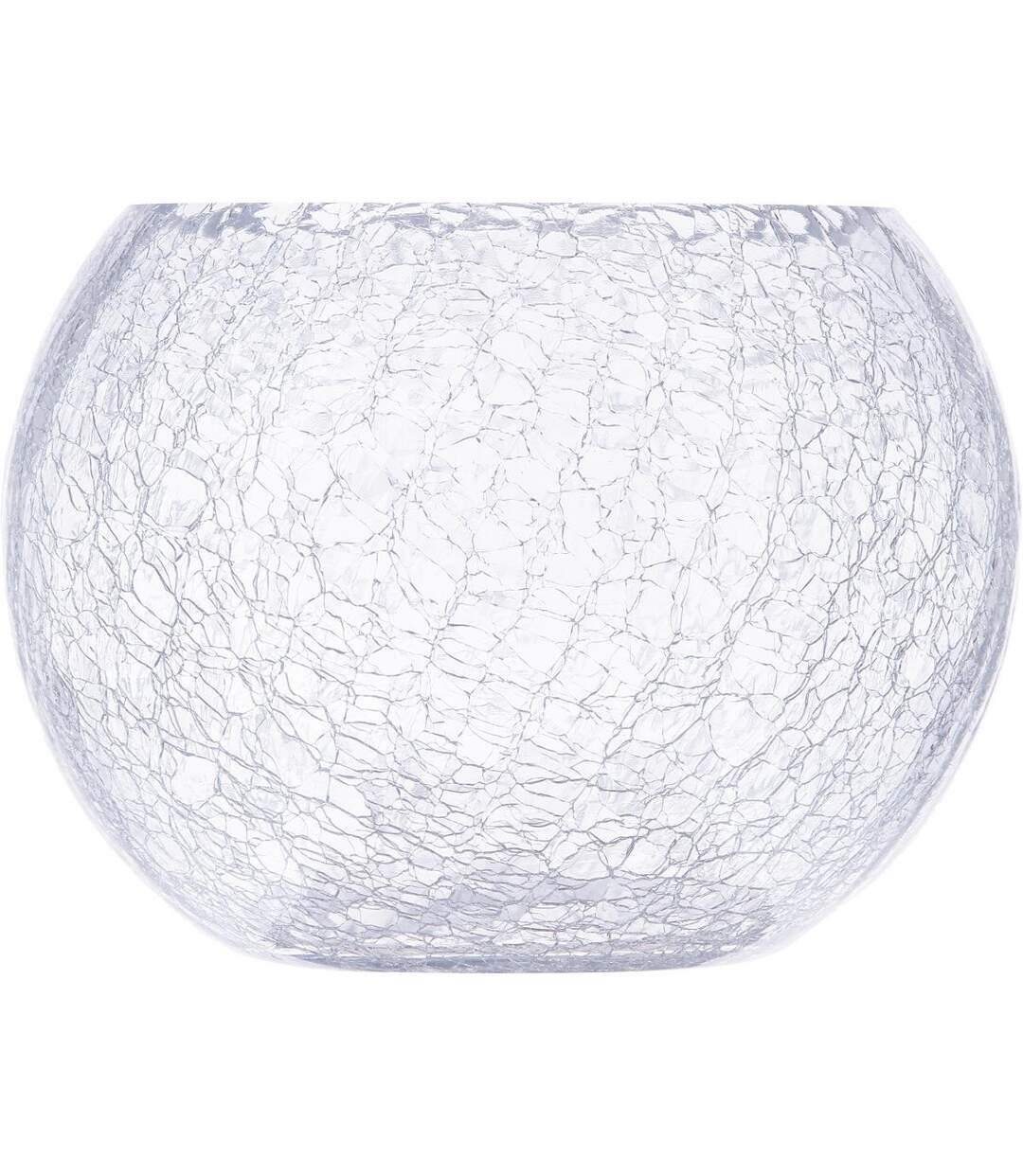Vase Boule en Verre Craquelé 20cm Transparent-2