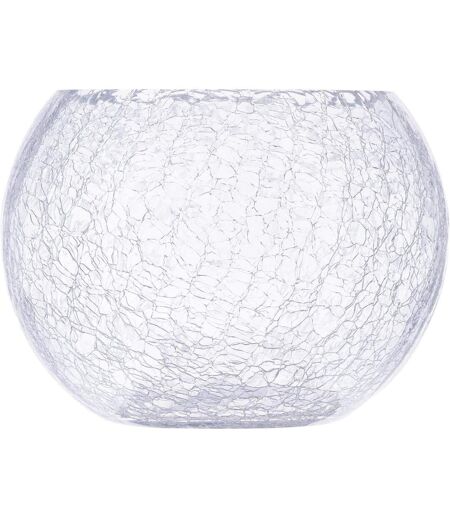 Vase Boule en Verre Craquelé 20cm Transparent