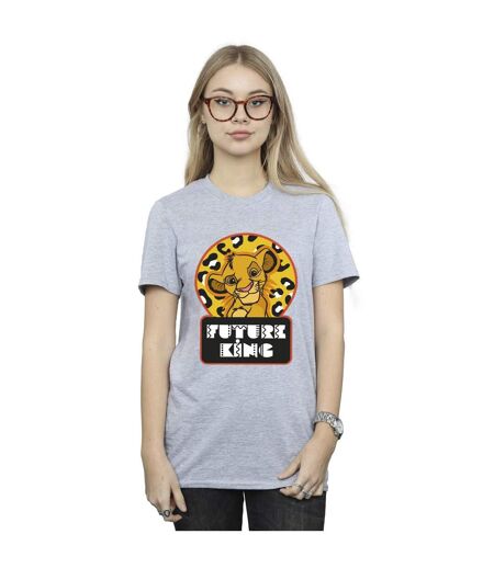 Disney Womens/Ladies The Lion King Future Simba Cotton Boyfriend T-Shirt (Gris sportif) - UTBI29449