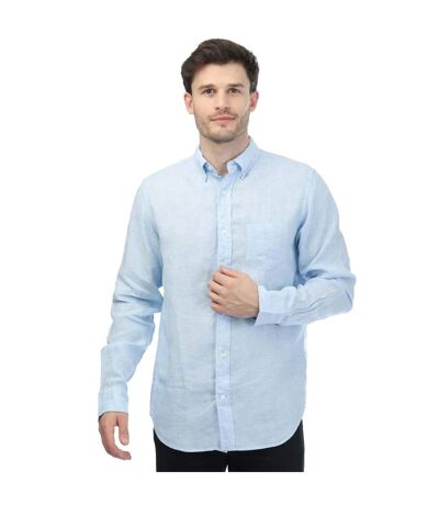 Mens Linen Regular Shirt Blue Gant
