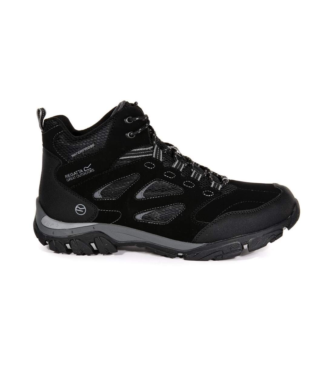 Regatta Mens Holcombe IEP Mid Hiking Boots (Black/Granite) - UTRG3660-1