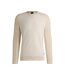 Mens Textured Knit Raglan Top White Boss-2