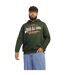 Mens Graphic Print Organic Cotton Drawstring Hoodie Green Jack And Jones-1