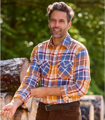 Men's Autumnal Checked Flannel Shirt