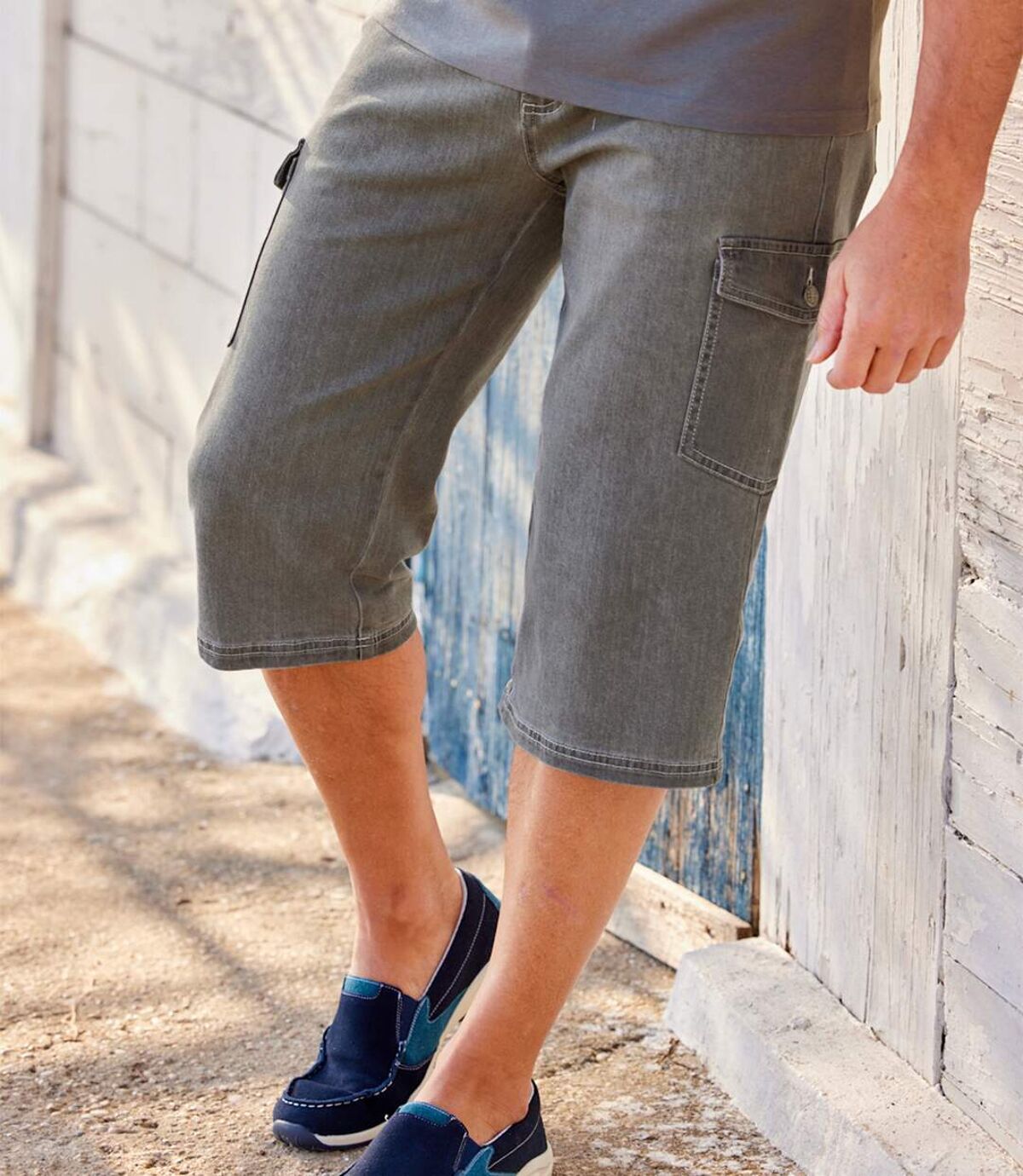 Wygodne, jeansowe spodnie ¾ ze stretchem Atlas For Men