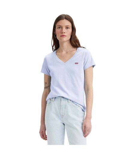 Womens/ladies the perfect v neck t-shirt light blue Levis