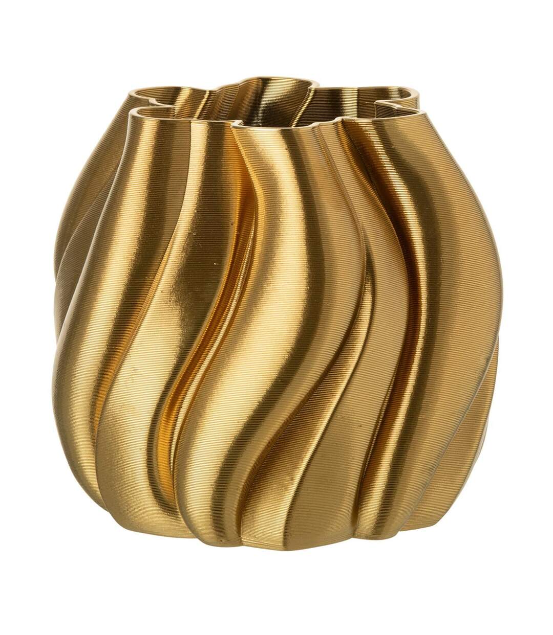 Vase Déco en Porcelaine Impression 3D 22cm Doré-1