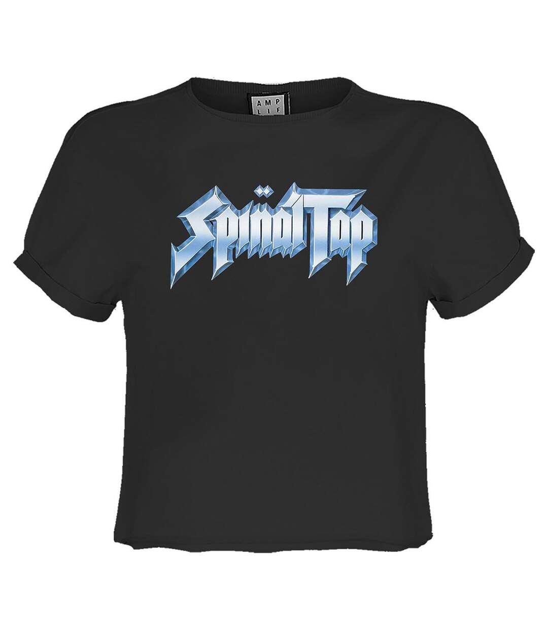 Womens/ladies Spinal Tap Logo Crop Top Charcoal Amplified-1