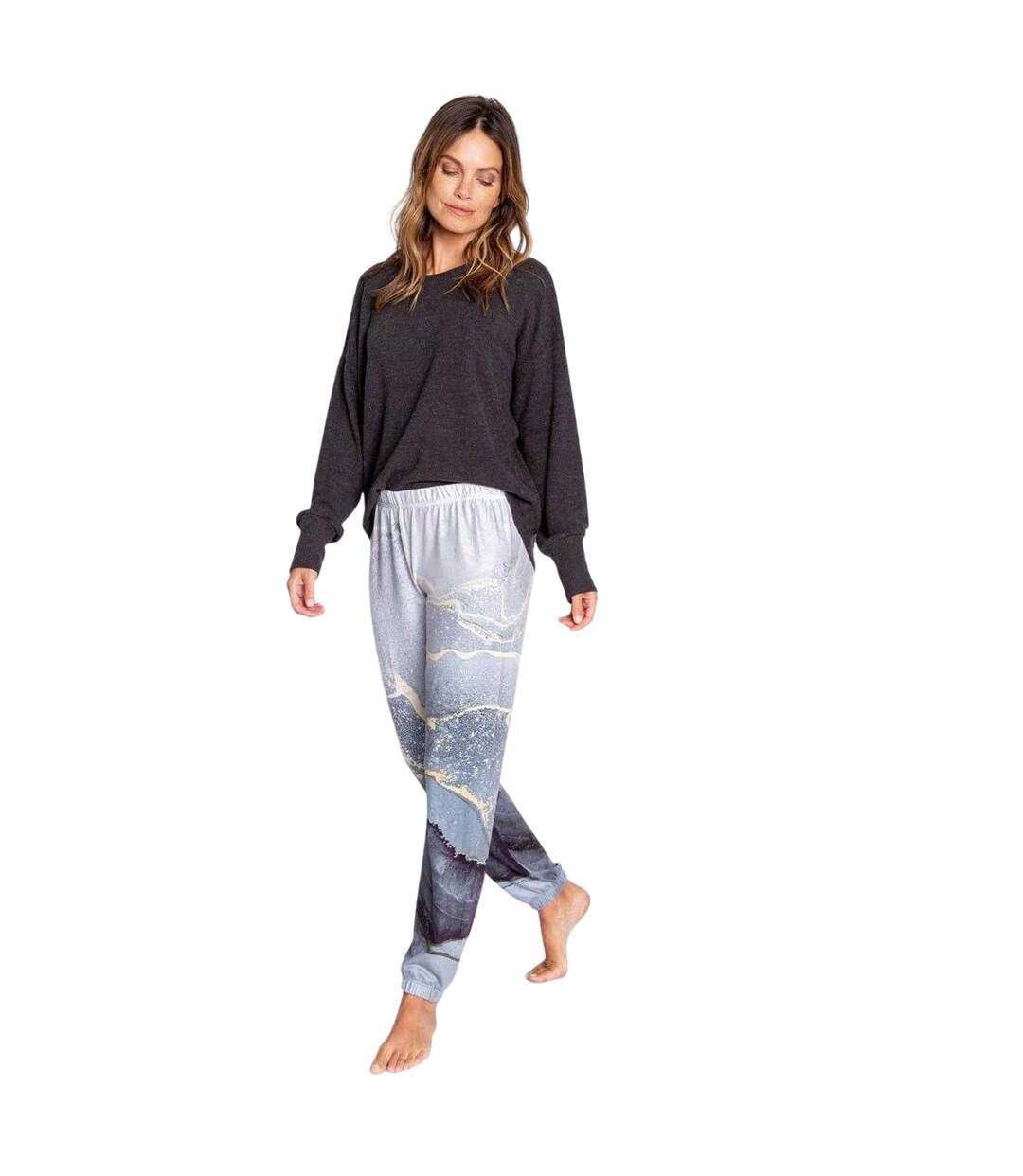 Pantalon De Jogging Motif/style Ombré Femme Ombré Noir Gris PJ Salvage-1