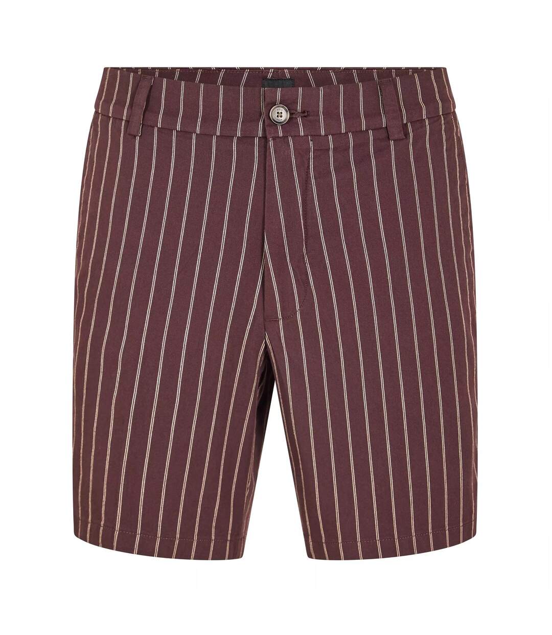 Mens Kane Fleece Striped Relaxed Fit Shorts Dark Brown Boss-2