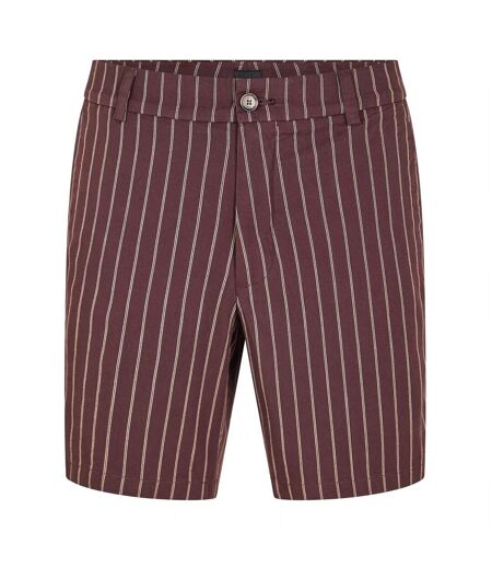 Mens Kane Fleece Striped Relaxed Fit Shorts Dark Brown Boss