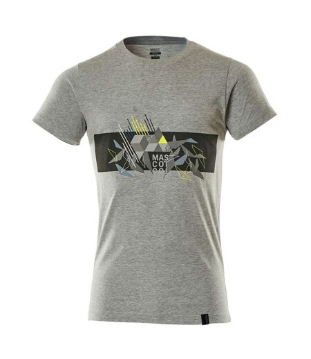 Mens Accelerate Safe Round Neck T-shirt Grey Hi Vis Yellow Mascot
