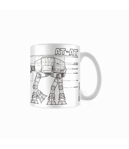 Star Wars AT-AT Sketch Mug (White/Black) (One Size) - UTPM1458